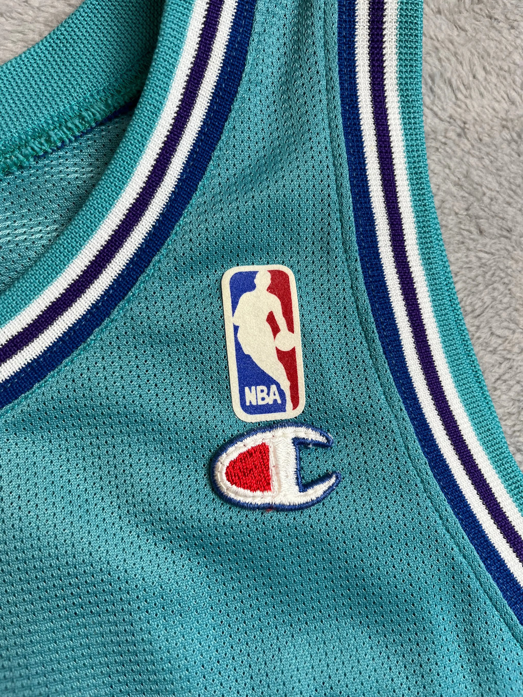 Larry Johnson #2 - Charlotte Hornets Away 1991-1996 - Champion (L) - Maillot NBA Champion