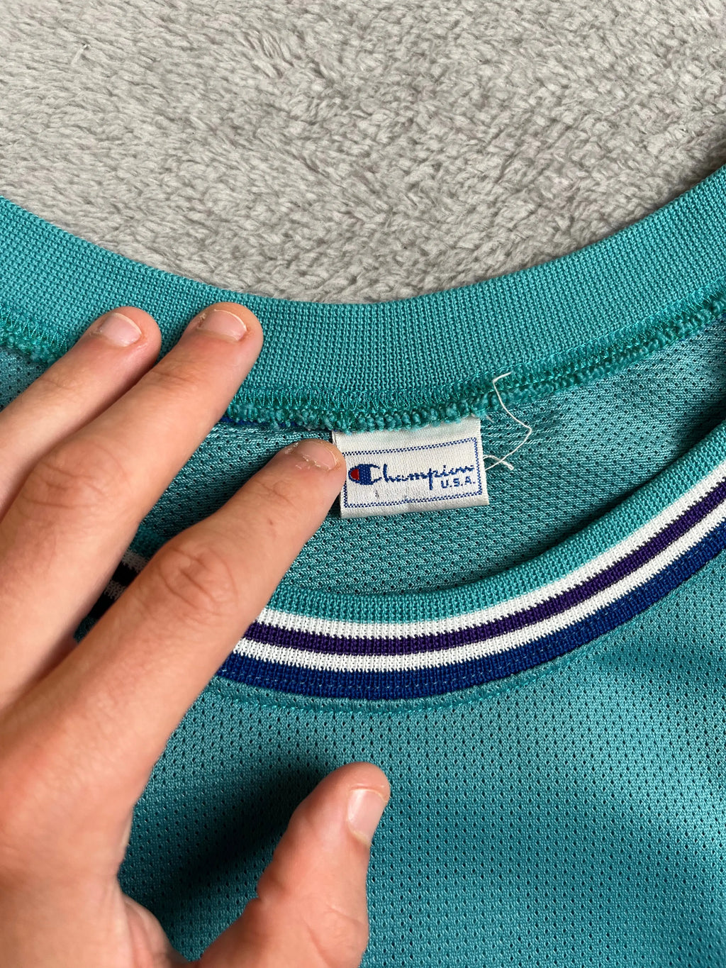 Larry Johnson #2 - Charlotte Hornets Away 1991-1996 - Champion (L) - Maillot NBA Champion