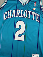 Larry Johnson #2 - Charlotte Hornets Away 1992-1996 - Champion (S) - Maillot NBA