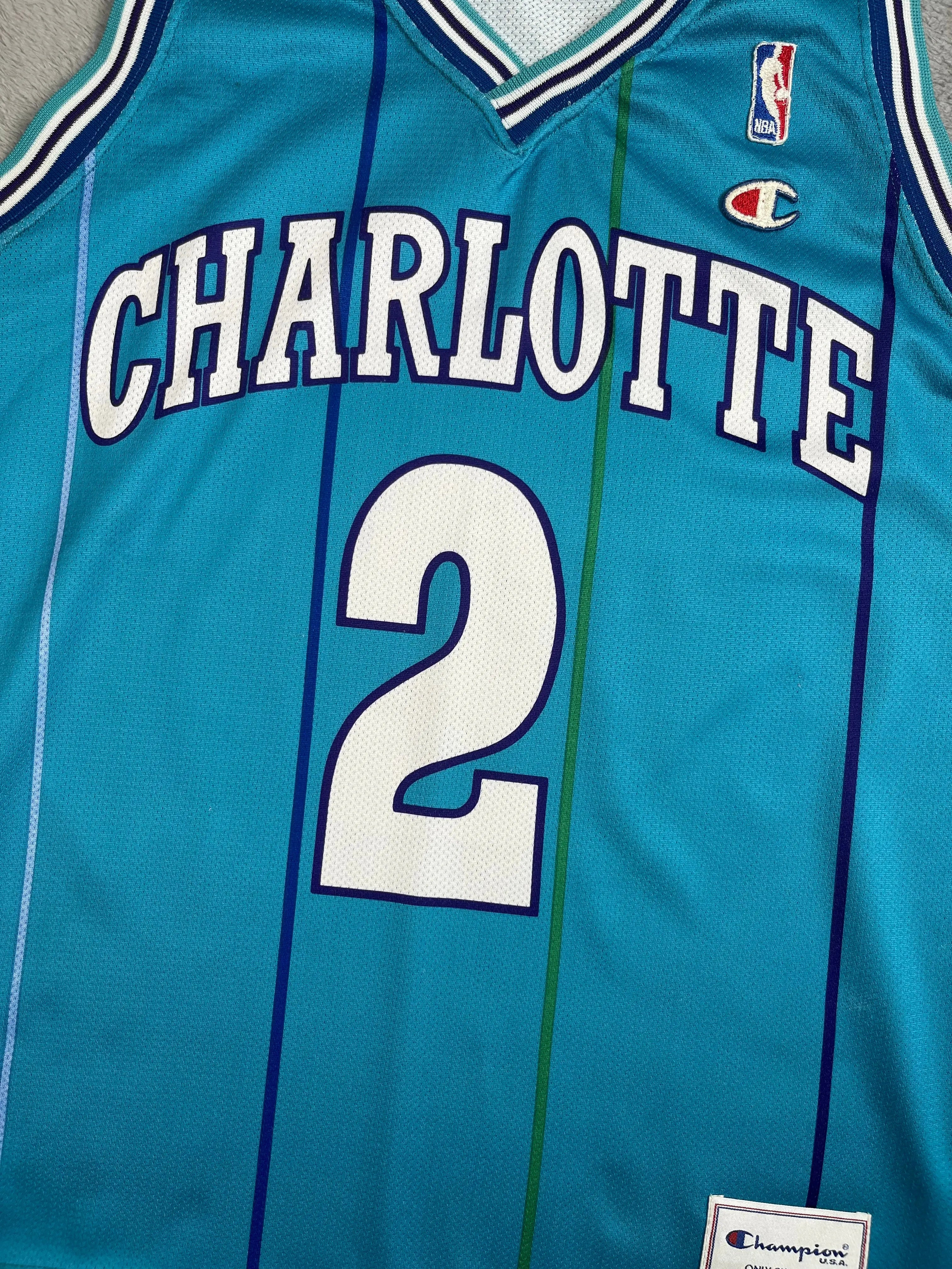 Larry Johnson #2 - Charlotte Hornets Away 1992-1996 - Champion (S) - Maillot NBA