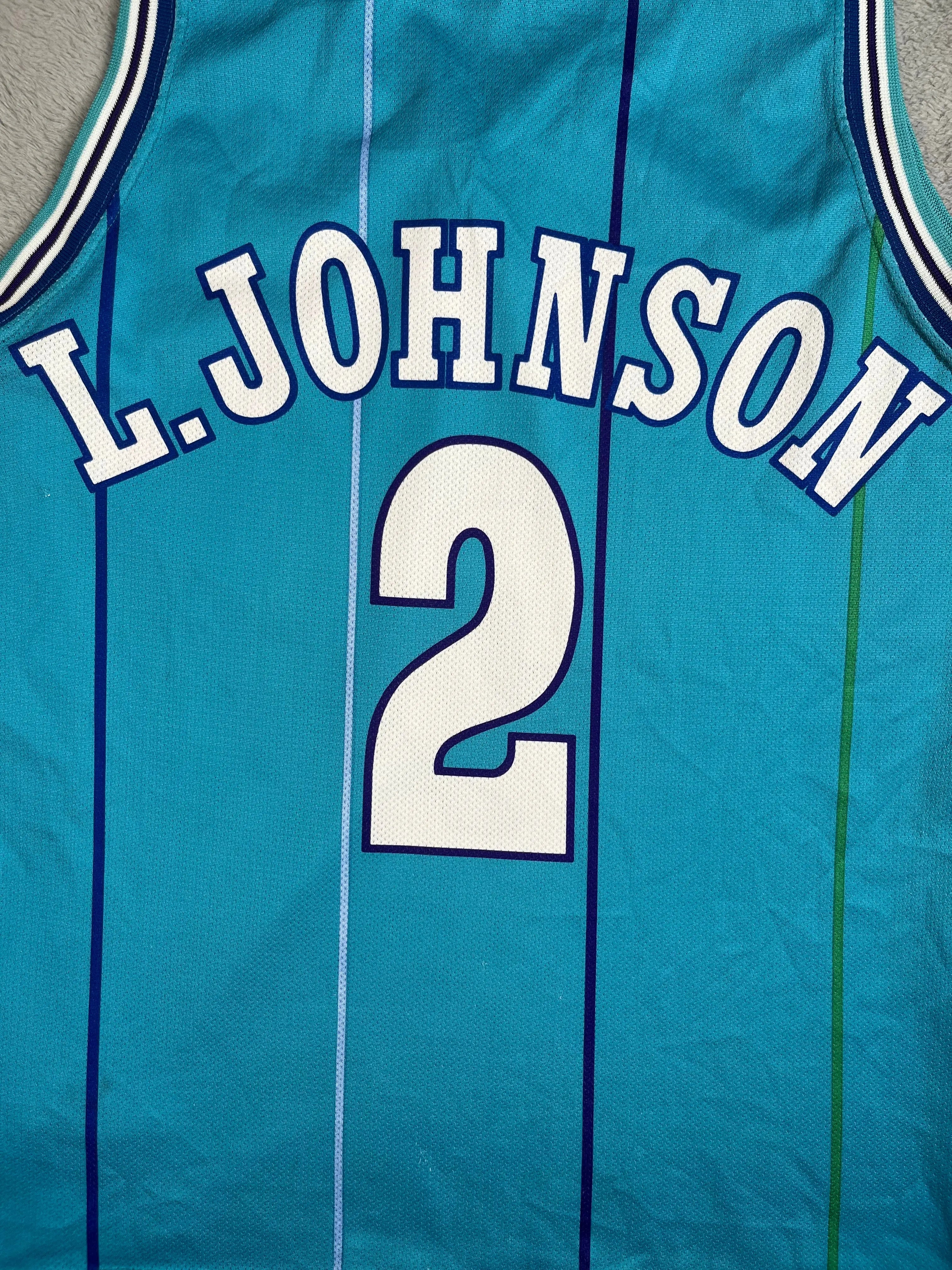 Larry Johnson #2 - Charlotte Hornets Away 1992-1996 - Champion (S) - Maillot NBA