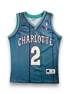 Larry Johnson #2 - Charlotte Hornets Away 1992-1996 - Champion (XS) - Maillot NBA
