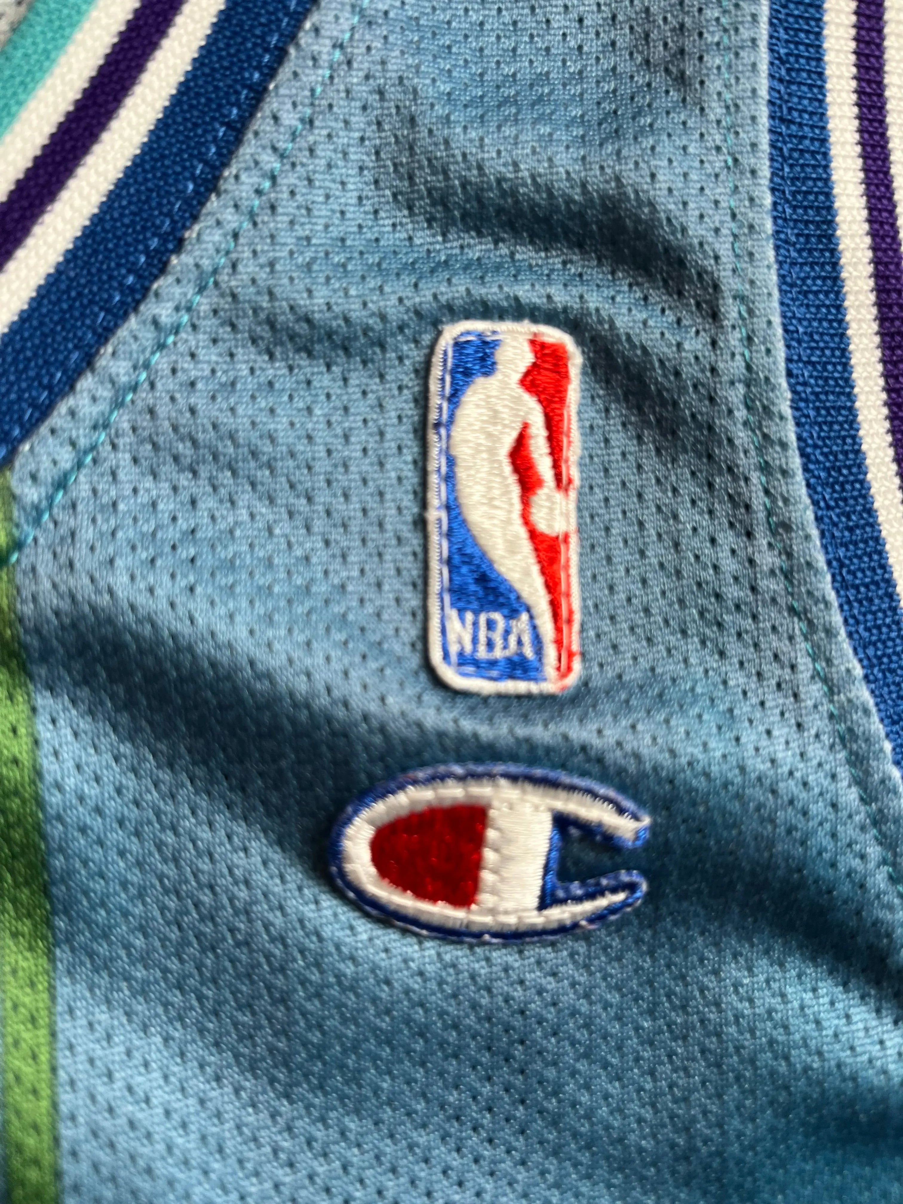 Larry Johnson #2 - Charlotte Hornets Away 1992-1996 - Champion (XS) - Maillot NBA