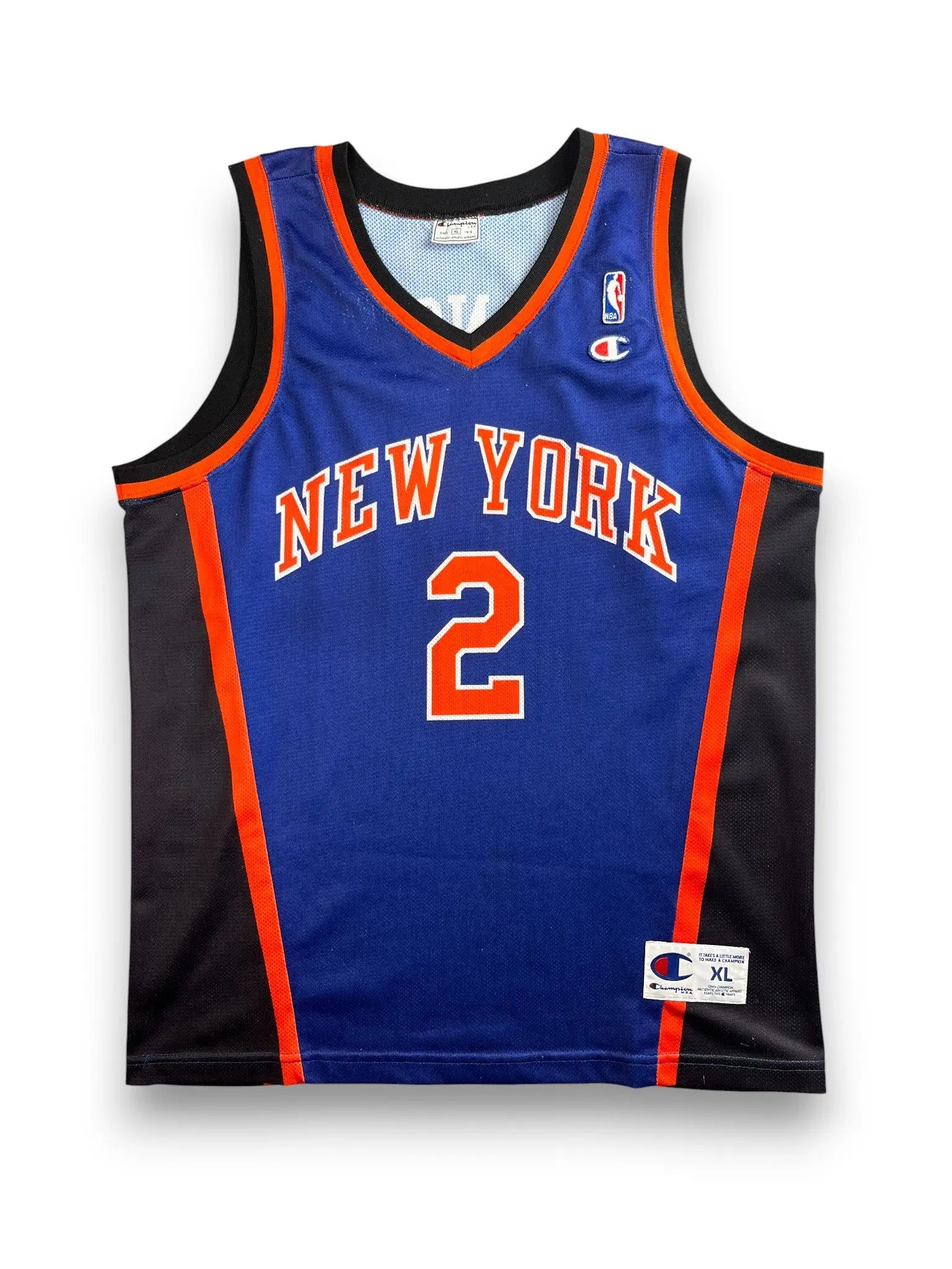 Larry Johnson #2 - New York Knicks Away 1997-2001 - Champion (XL) - Maillot NBA