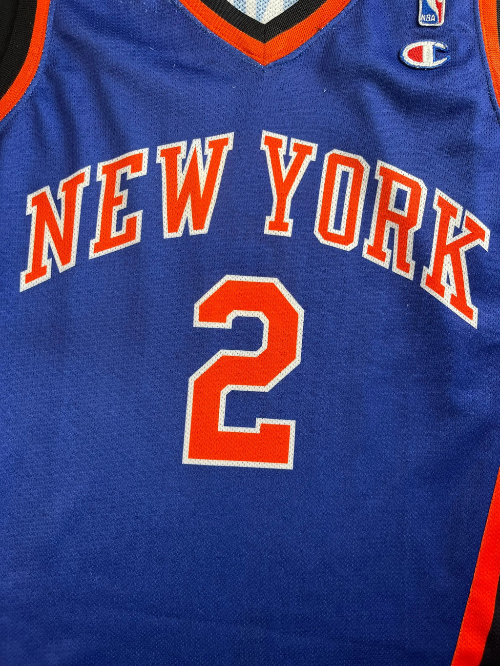 Larry Johnson #2 - New York Knicks Away 1997-2001 - Champion (XL) - Maillot NBA