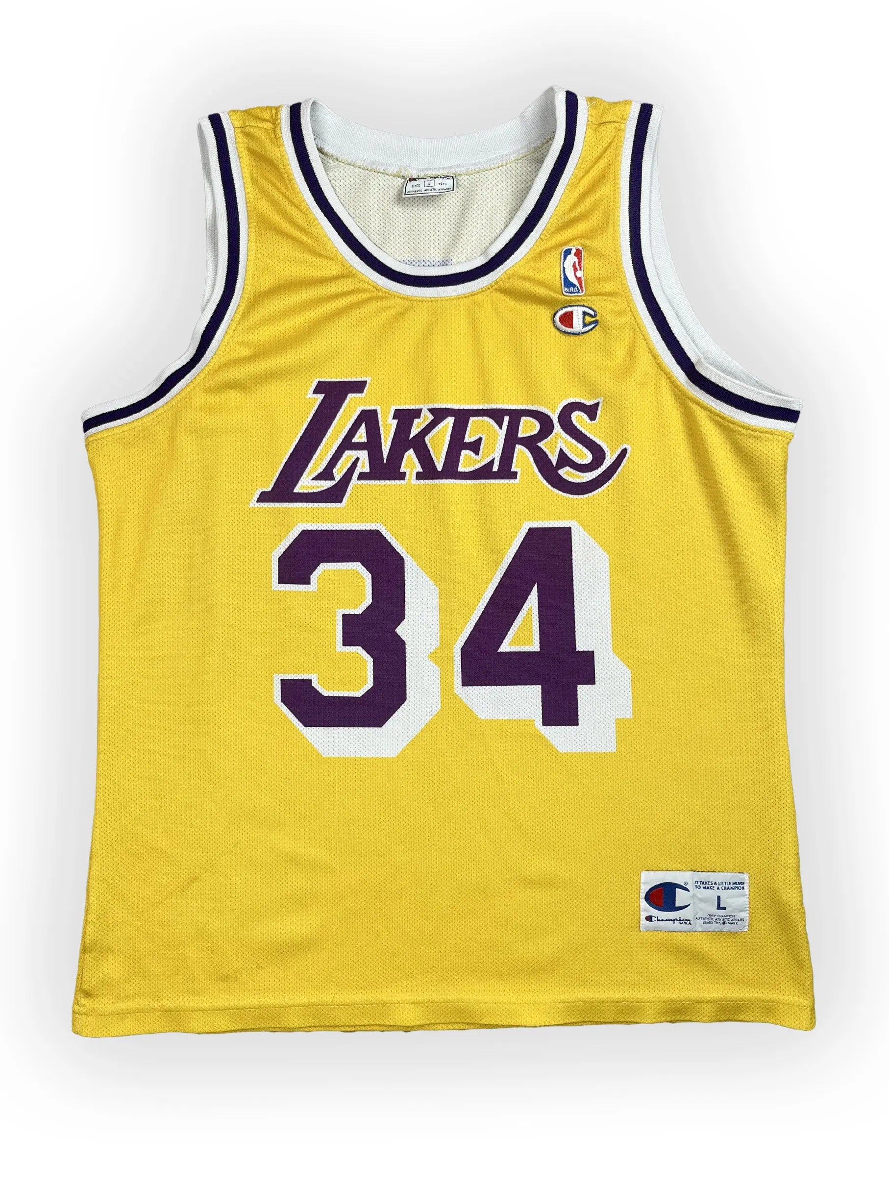Shaquille O'Neal #34 - Los Angeles Lakers Home 1997-1999 - Champion (L) - Maillot NBA Champion