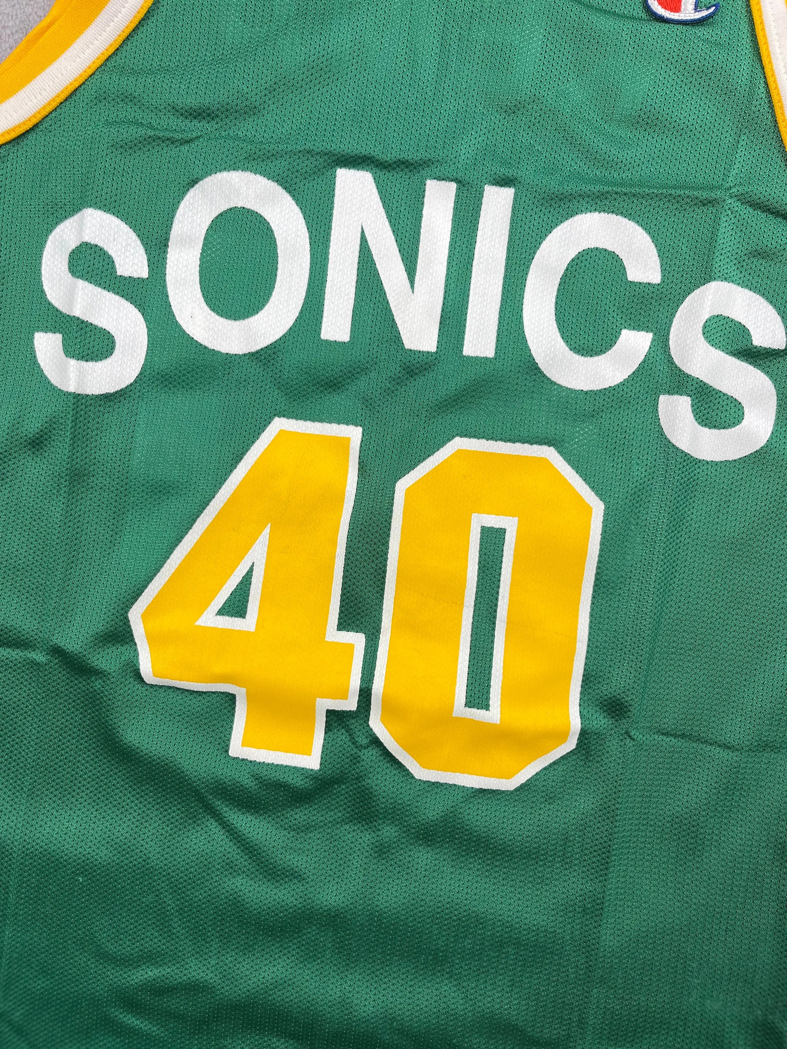 Shawn Kemp #40 - Seattle SuperSonics Away 1990-1995 - Champion (XS/S) - Maillot NBA