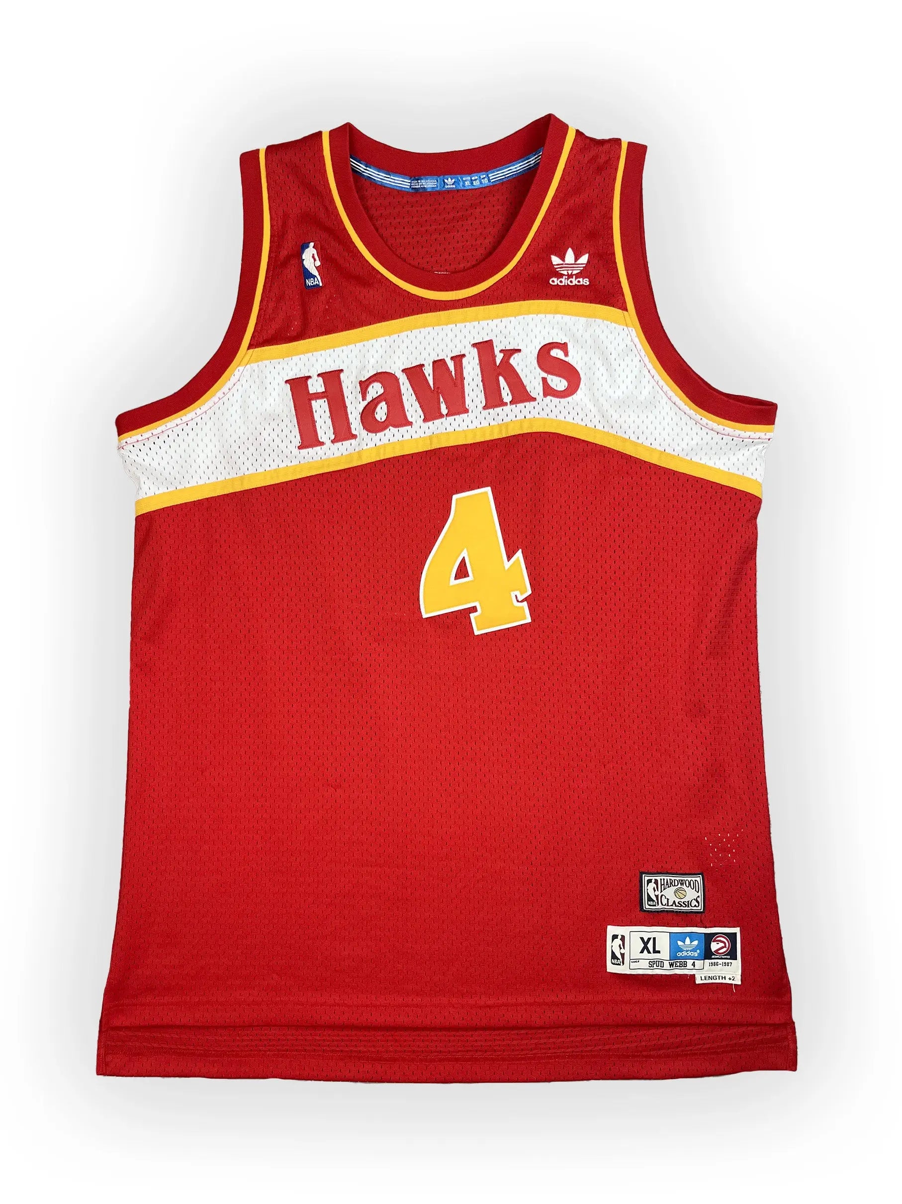 Spud Webb #4 - Atlanta Hawks Away 1986-1991 - Adidas Throwback (XL) - Maillot NBA Adidas