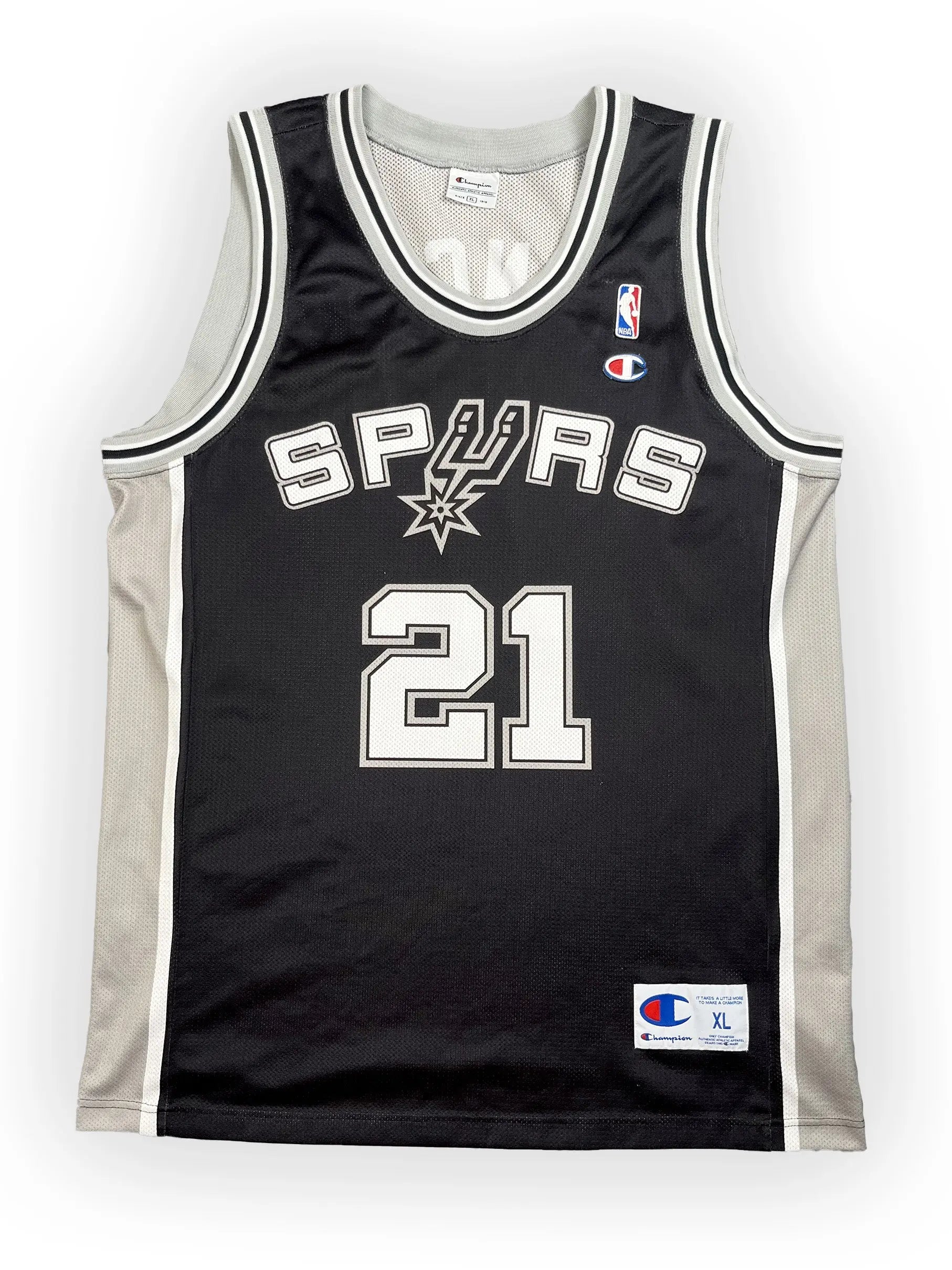 Tim Duncan #21 - San Antonio Spurs Away 1998-2010 - Champion (XL) - Maillot NBA Champion
