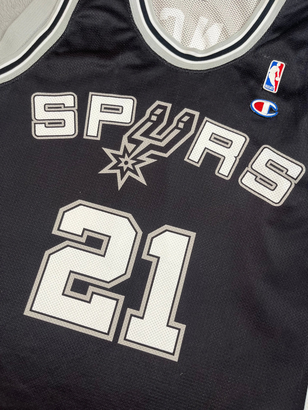 Tim Duncan #21 - San Antonio Spurs Away 1998-2010 - Champion (XL) - Maillot NBA Champion