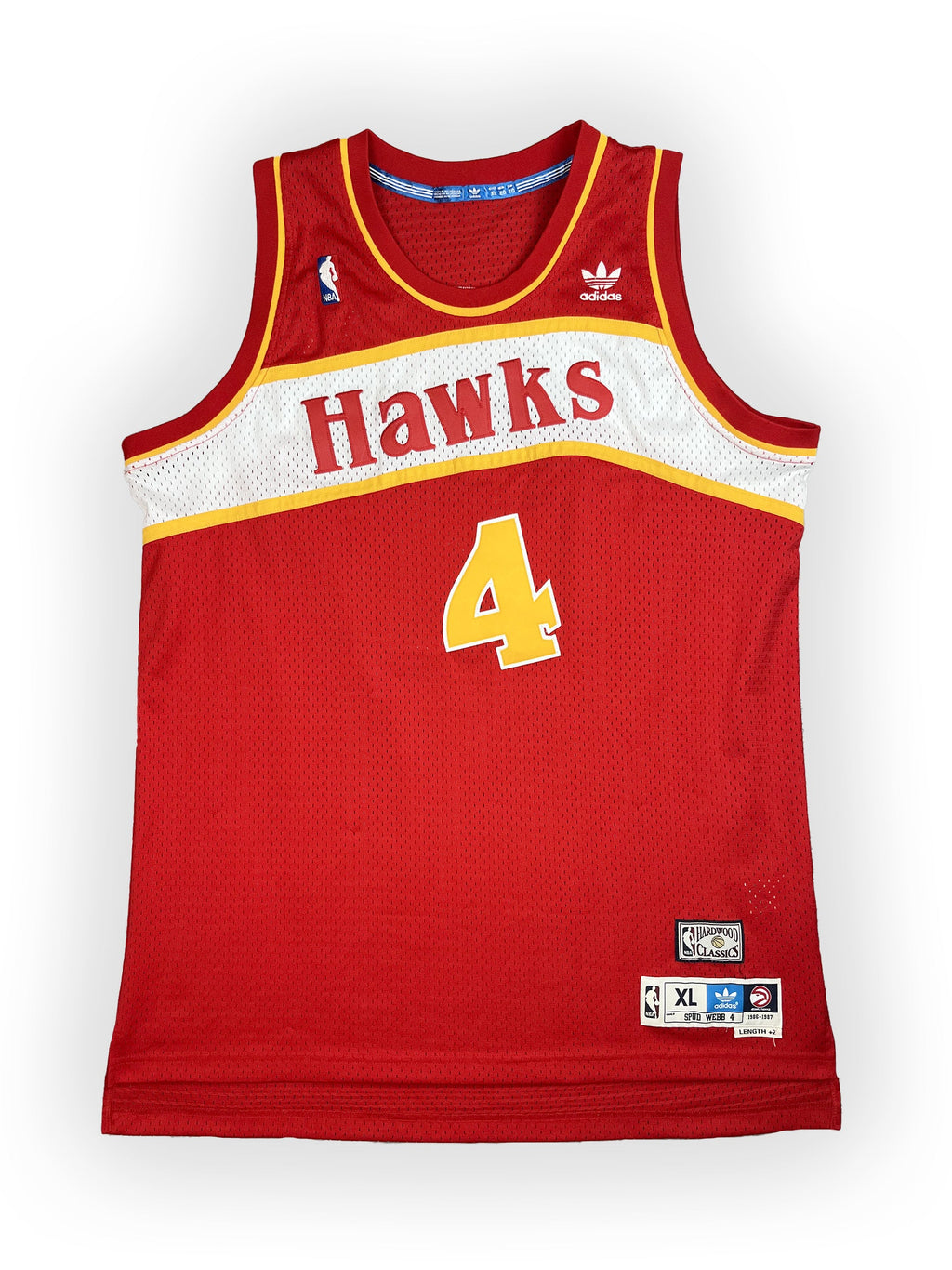 Spud Webb #4 - Atlanta Hawks Away 1986-1991 - Adidas Throwback (XL) Adidas