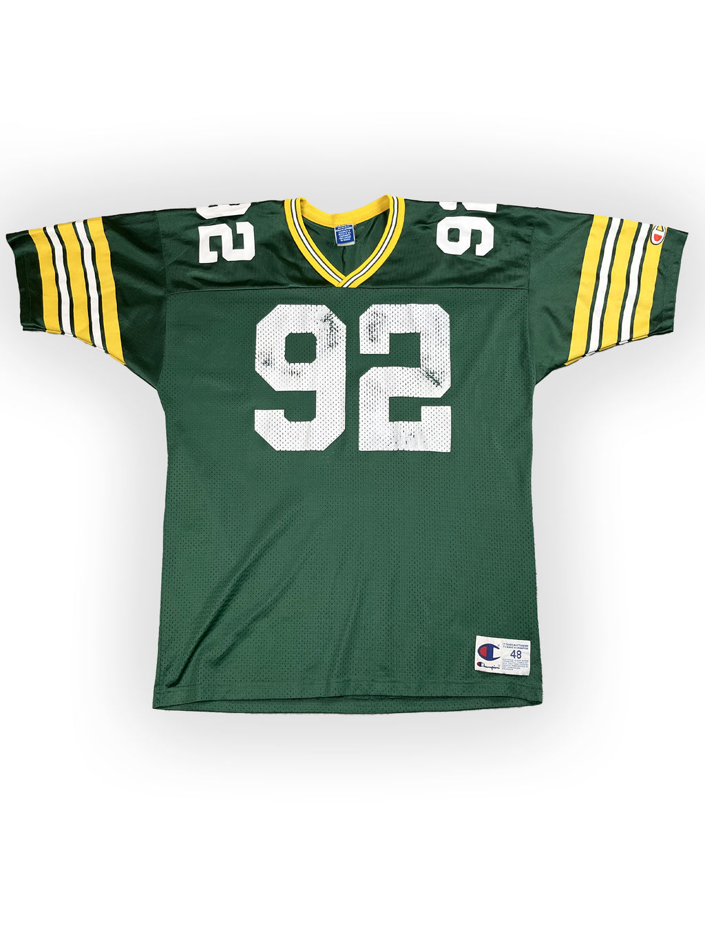 Maillot NFL vintage Green Bay packers vert jaune Champion Reggie White 92